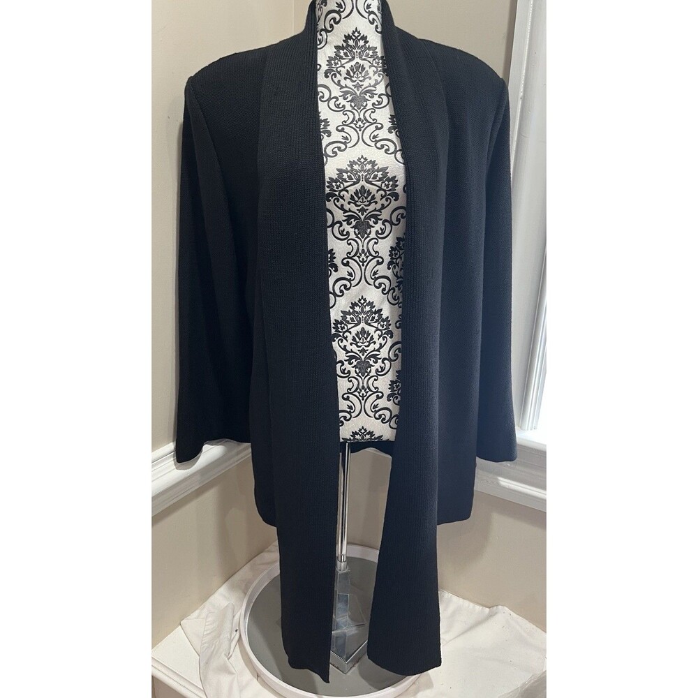 Steve Fabrikant Black Sweater Cardigan Santana Knit 1X XL Quiet Luxury